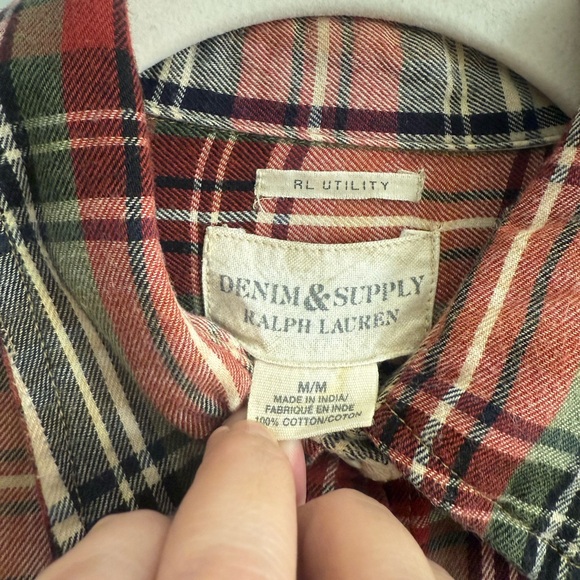 Fall Plaid Flannel Shirt Ralph Lauren Size Medium - Picture 3 of 6